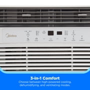 Midea 10,000 BTU Window Air Conditioner, Comfortsense Remote, Wi-Fi and Alexa Compatible, Cools Up to 450 Sq Ft, White