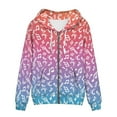thumbnail image 3 of Renewold Cool Colorful Notes Zippered Hoodie Tops Women Casual Drawstring Long Sleeve Outerwear with Pockets Novelty Halloween Hooded Zipper Sweatshirt Jacket Size XS, 3 of 6