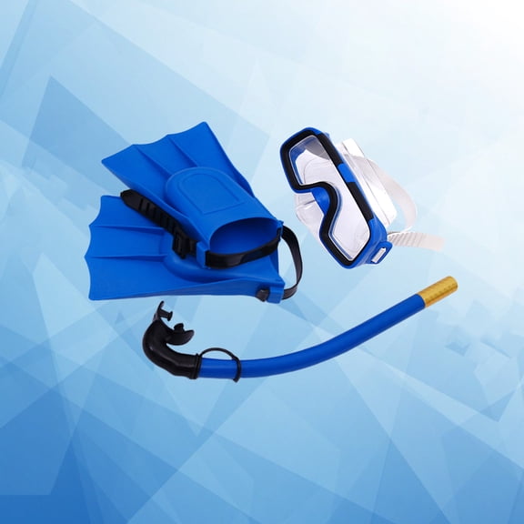 Soimiss Blue Diving Snorkeling Set with Comfortable Goggles Adjustable Buckle Firm PS PVC Material 2530 Shoe Size