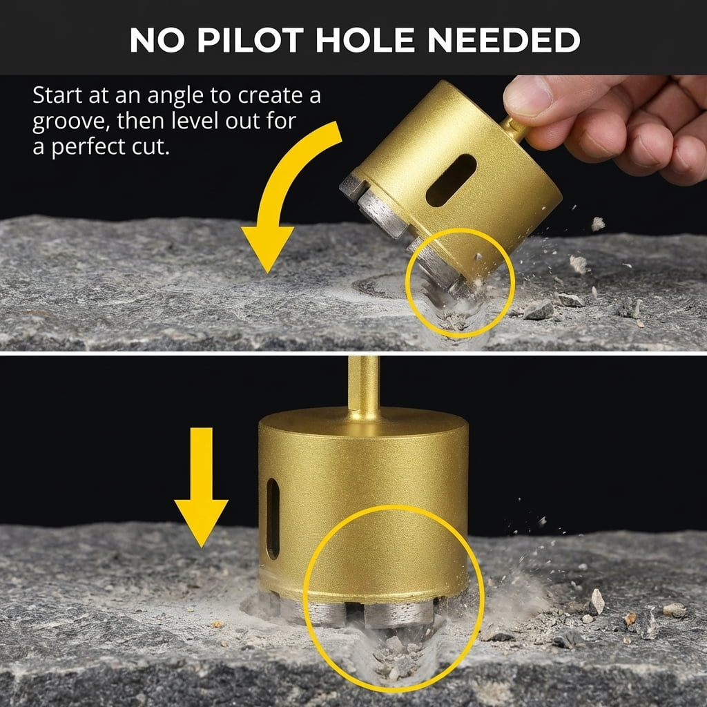 DRILAX  2.5 inch Diamond Core Hole Saw Drill Bit Heavy-Duty for Brick Stucco Concrete Masonry