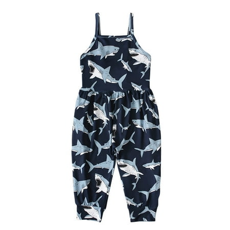 

Utoimkio Baby Girls Floral Jumpsuit with Pockets Summer Casual Rompers Kids One Piece Cute Strap Toddler Pants Backless Outfits