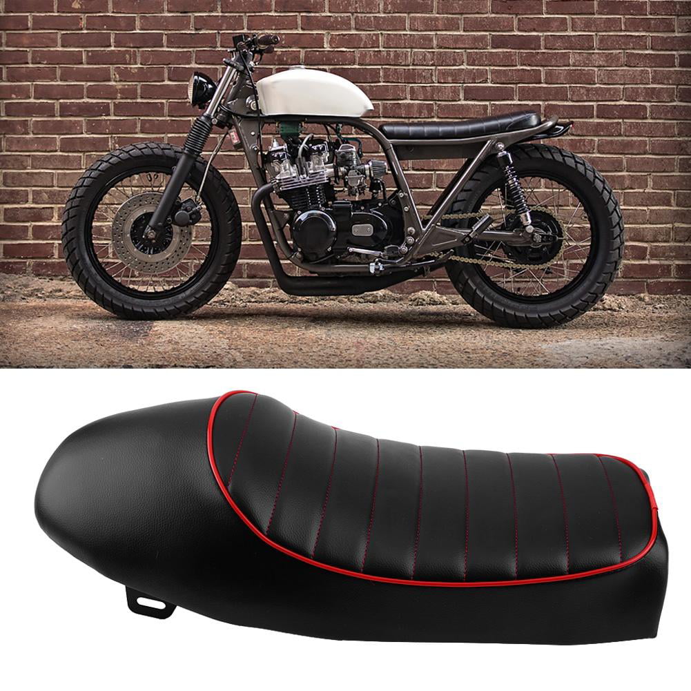 Universal Motorcycle ATV Cafe Racer Soft Hump Style Retro Seat Cushion Black 