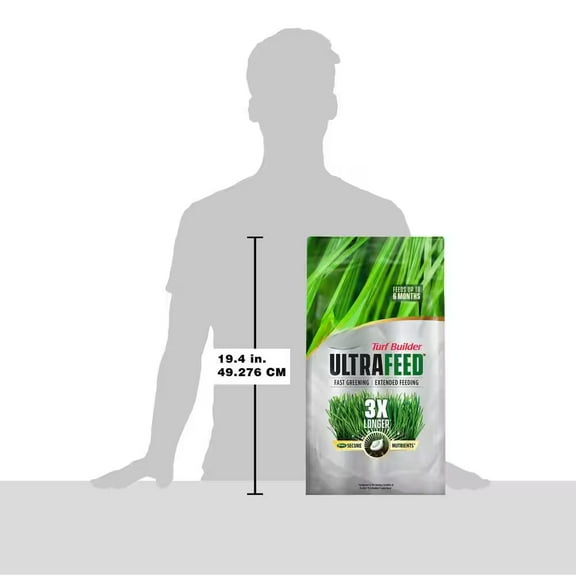 40 pounds can provide nutrients for the grass for up to 6 months lawn Builder superfeed.