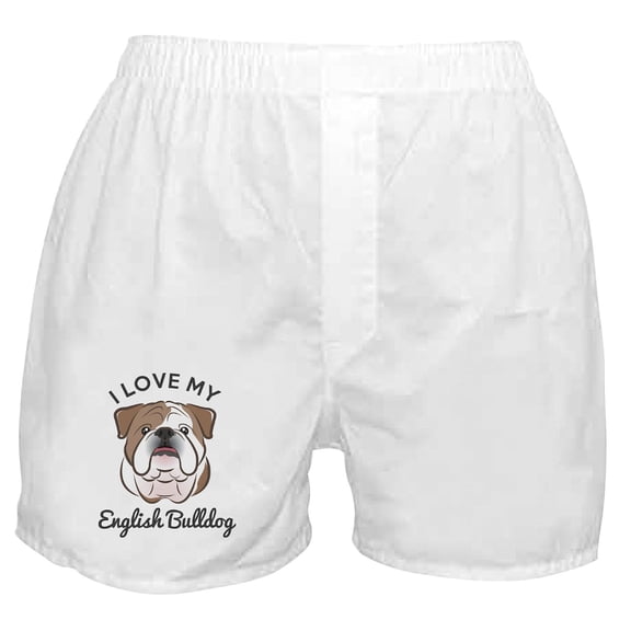 CafePress - I Love My English Bulldog Boxer Shorts - Men's Novelty Boxer Shorts