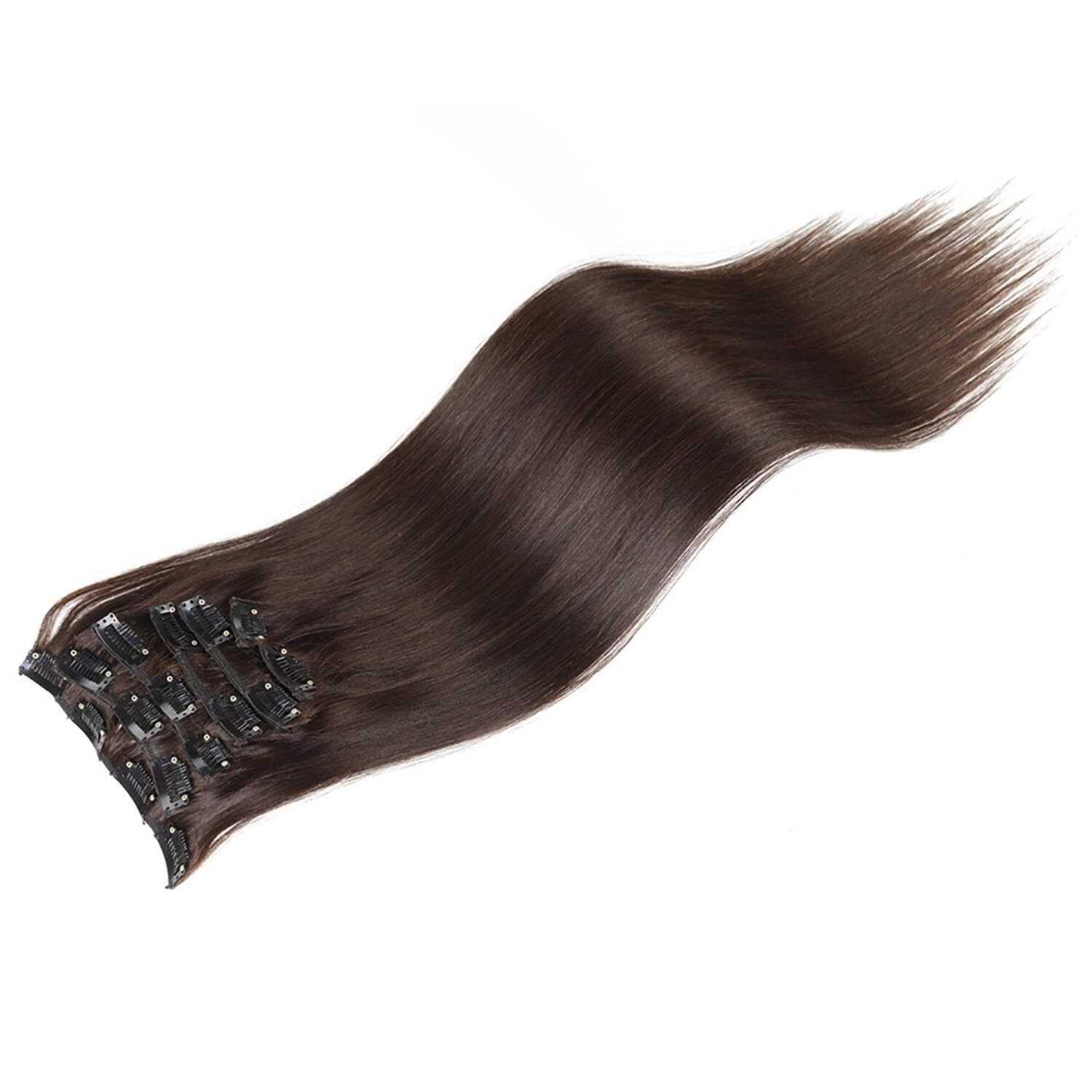 120 Gram 16“-22” Straight Clip in Human Hair Extensions Double Weft Straight clip in Brazilian Virgin Human Hair Full Head 7 Pieces/set