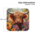 thumbnail image 2 of Lsque Countryside Colorful Floral Cow Pattern 4" Drink Coasters Set of 4, PVC Leather Absorbent Coasters, Table Coaster Set Decorative Coffee Cup Coasters Housewarming Gift -Square, 2 of 6