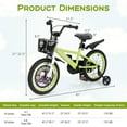 thumbnail image 3 of Costway 16" Kid's Bike for 4-7 with Height-Adjustable Handlebar & Saddle Handbrake Green, 3 of 10