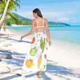 thumbnail image 7 of FORMRS Womens Long Sarong Beach Wrap Semi-Sheer Bikini Skirt Bathing Swimsuit Cover Up, White Vegetables Pattern, 7 of 7