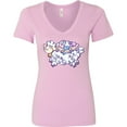 thumbnail image 3 of Inktastic Fluffy Sheep Family Women's V-Neck T-Shirt, 3 of 5
