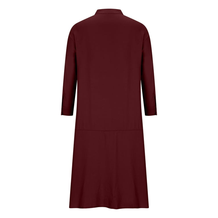 LLYwey Womens Long Dresses Fashion Look Slimmer V-Neck Aneck Loose Flounce  Long Sleeve Long Dress New Christmas Dresses Wine M - Walmart.com