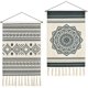 thumbnail image 1 of Tapiz tejido de 2 uds. Tapices de Mandala bohemio tapiz de arte geométrico tapiz gris oscuro colgante de pared para apartamento, dormitorio, 1 of 5