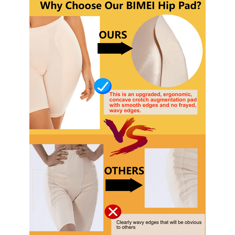 BIMEI 2PS Thigh Pdadded Women Shapewear Butt Lifter Body Shaper Panties Hip  Padded Enhancer Booty Lifter Tummy Control Panty,Beige,3XL 