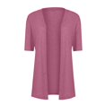 thumbnail image 3 of Tuphregyow Women's Leisure Fit Long Sleeve Crochet Cardigans Clearance Trendy Slouchy New Style Solid Baggy Elastic Casual Open Front Sweater Loose Comfy Knit Outerwear Pink XL, 3 of 4