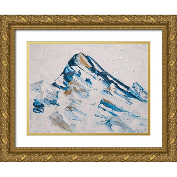Lee, Judson 18x15 Gold Ornate Wood Framed with Double Matting Museum Art Print Titled - Blue and Gold Mountains