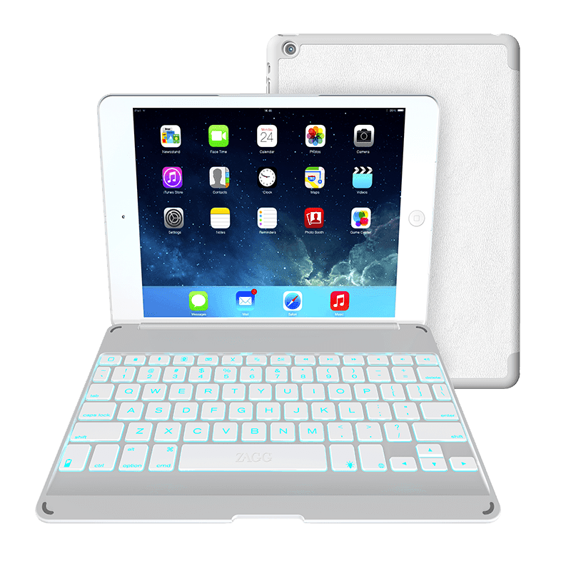 ZAGG Folio Case Hinged with Backlit Bluetooth Keyboard Multi-Angled iPad Mini 4 