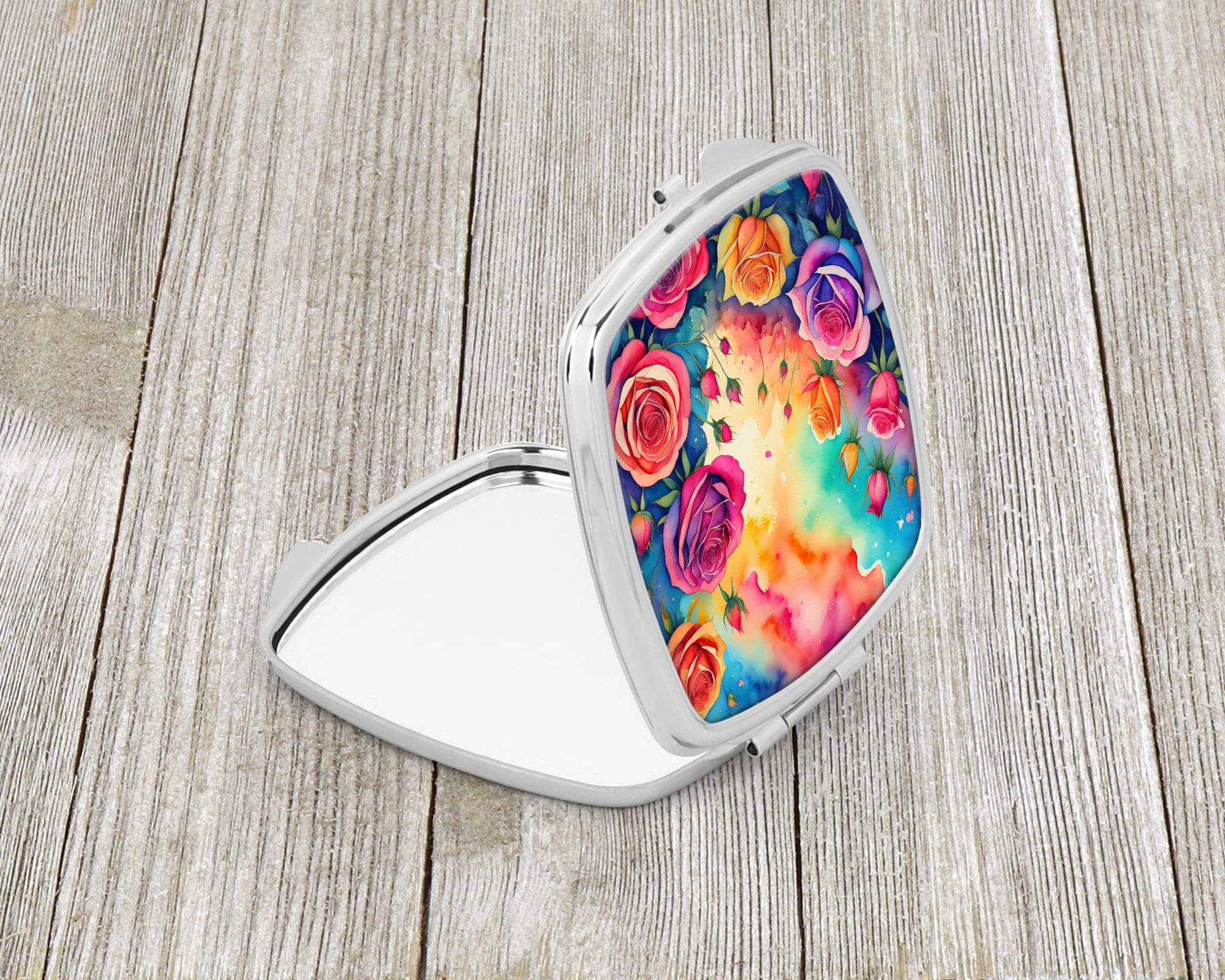 Colorful Roses Compact Mirror 2.75 in x 3 in