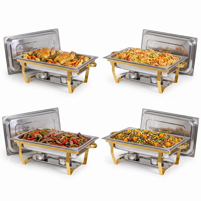 Bufetera 44l Chafing Dish 4pz Acero Inoxidable Vaporera Chef Gutstark