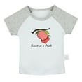 thumbnail image 2 of iDzn Sweet as a Peach Novelty T shirt For Baby, Newborn Babies T-shirts, Infant Tops, 0-24M Kids Graphic Tees Clothing (Short Gray Raglan T-shirt, 0-6 Months), 2 of 5