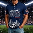 thumbnail image 5 of Zimjoy Men's USA Soccer Jersey Polo Shirts 2026 Country Team Short Sleeve Henley Fan International Football Polo Shirt Retro Streetwear Top Navy 2XL, 5 of 6