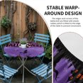 thumbnail image 2 of Happy Halloween Round Tablecloth for 36-44 Inch Tables,Fitted Table Cover with Elastic Edge,Pumpkin Witch Castle Cat Tree Purple Black Waterproof Outdoor Table Cloth Protector for Patio Garden Dinner, 2 of 9