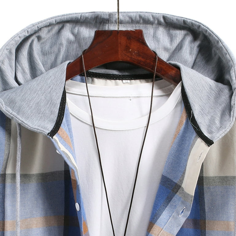 Mens' Long Sleeve Plaid Cardigan Zipper Sweatshirt Tops Jacket