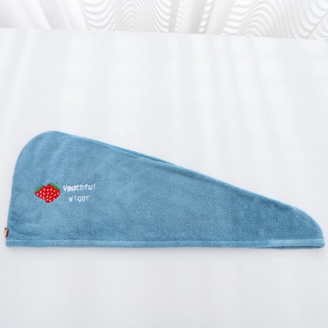 Gorro de vellón coral para cabello seco, toalla absorbente de agua bordada para cabello seco, gorro triangular para mujer, toallita para el cabello largo, gorro de ducha