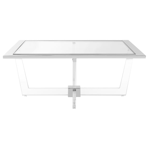 SAFAVIEH Couture Hermina Contemporary Acrylic Coffee Table, Silver