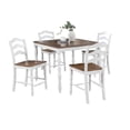 thumbnail image 2 of White Oak 5-Piece Counter Height Dining Set with Square Table and 4 Ladder Back Chairs, Farmhouse Kitchen Dining Room Furniture, 2 of 8