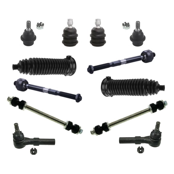 12 Pc Front Suspension Kit Inner & Outer Tie Rod Ends, Gear Bellows, Sway Bar End Links, Upper & Lower Ball Joints Fits select: 1998-2011 FORD RANGER, 1998-2001 MAZDA B2500