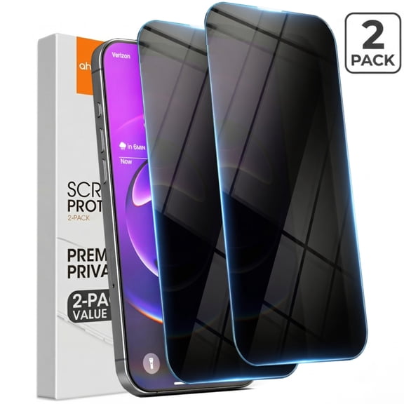 2 Pack Privacy Screen Protector for iPhone 15 Plus / iPhone 16 Plus, Shatterproof Tempered Glass Film 6.7"