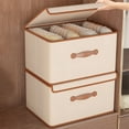 thumbnail image 3 of Balieda Storage Boxes with Lid, Large Blanket Quilt Pillow Organization and Storage Containers for Bedding, Comforters, Foldable Closet Organizers with Handle, 3 of 7