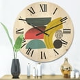 thumbnail image 2 of Designart 'Abstract Colorful Geometric Art Collage II' Modern Wood Wall Clock, 2 of 5
