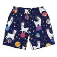 thumbnail image 4 of Bixox Men's Lama in Space printing Casual Classic Fit Short Summer Beach Shorts, 4 of 6