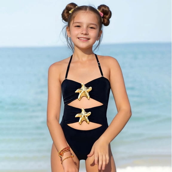 Girls One Piece Swimsuits Hollow Out Design Quick Dry Summer Beach Swimsuit Girls Girl Bathing Suit 13-14 Years