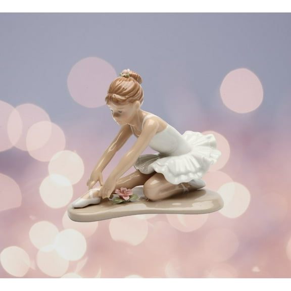 Ceramic Ballerina Dancer Figurine 4.5" Stretching Position Gift Her