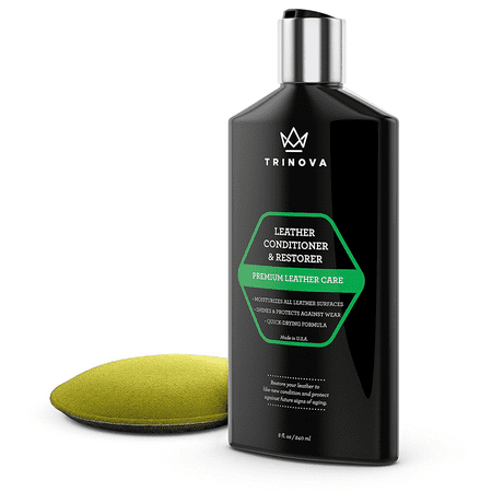 TriNova Leather Conditioner and Restorer, Best for Furniture, Couches, Seats, Interior (Applicator Included), (Best Chrome Cleaner For Motorcycles)