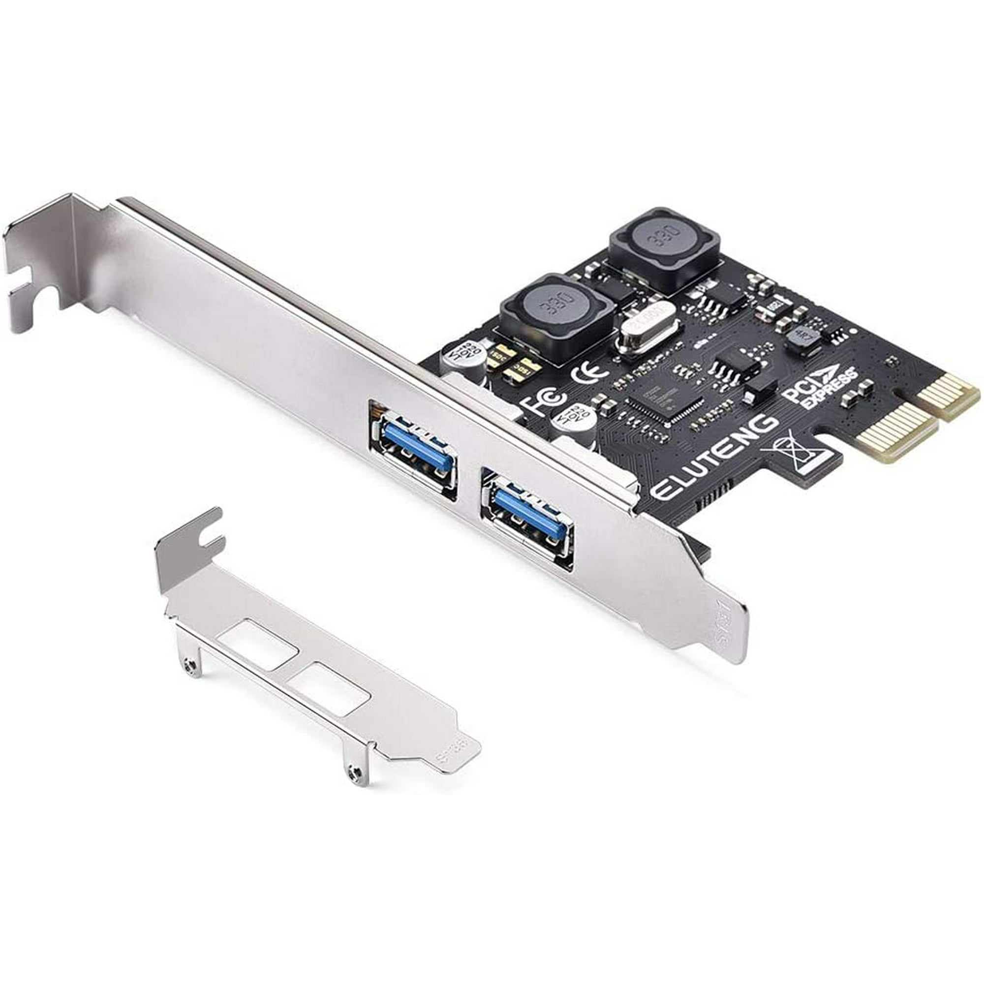 PCIE USB 3.0 Card, ELUTENG 2 Ports PCI Expree to USB Expansion Card Super Speed 5Gbps PCI-e Controller Adapter | Walmart