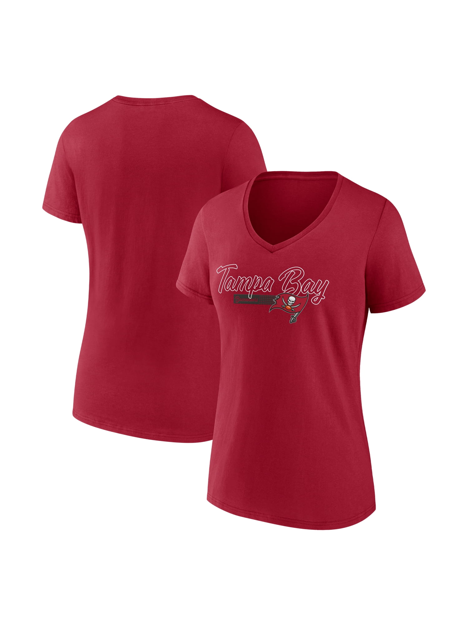NFL Tampa Bay Buccaneers Women's Cotton Red Short Sleeve T-Shirt