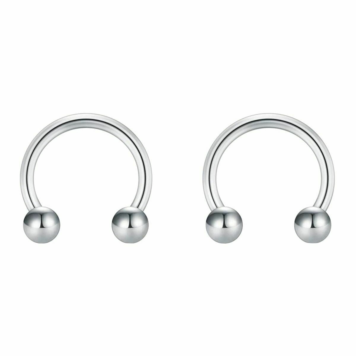 TT Clear Epoxy Black Diamond Logo Surgical Steel Fake Ear