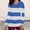 Blue, variant on Women Long Sleeve Tops Print Striped V Neck Side Pocket Straight Hem Soft Fabric Fall Shirts