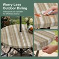 thumbnail image 5 of Round Outdoor Tablecloth with Umbrella Hole and Zipper, Brown Grey Striped Tablecloth with Elastic Waterproof, Farmhouse Stripes Modern Abstract Art Patio Table Covers for 45" - 54" Pool Tables, 5 of 9