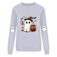 thumbnail image 4 of Ruimatai Women Adult Halloween Printed Long Sleeve T-Shirt Casual Loose Fit Round Neck Soft Polyester Top, 4 of 4