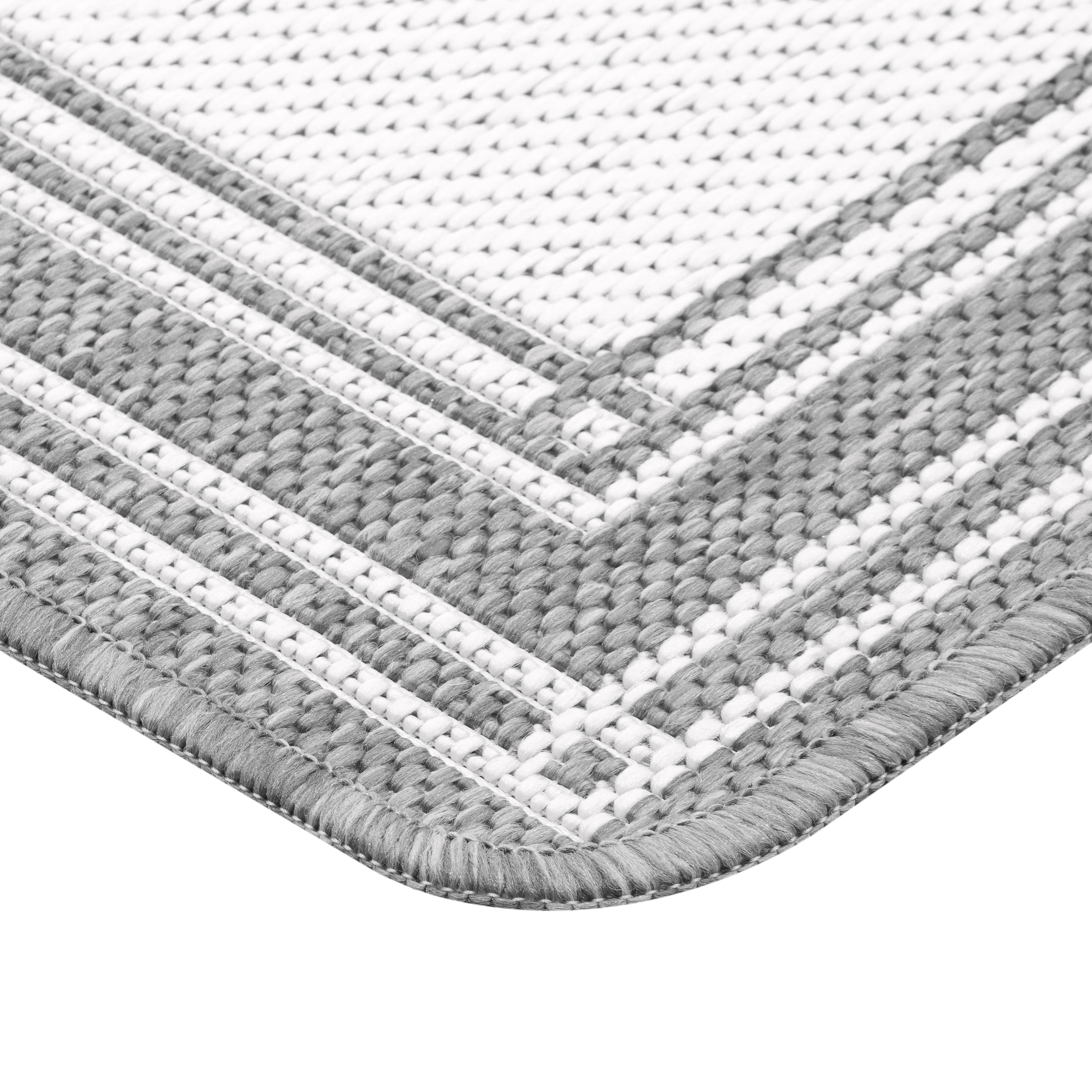 Mainstays Décor Frame Woven Kitchen Mat, Gray, 20" x 32"