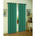 thumbnail image 1 of J&V Textiles Faux Silk Window Curtain Set with Two Curtain Panels and Hanging Grommets, 84" Long (Cyan Blue), 1 of 1