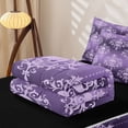 thumbnail image 6 of Homewish Boho Skull Damask Zipper Full Size Comforter Sets with Fitted Sheet and 2 Pillowcases,Gothic Halloween Zipper Bedding Set,Light Purple,Black Reversible,4pcs, 6 of 8