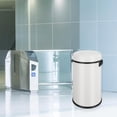 thumbnail image 5 of 17 Gallon Swing Top Kitchen Trash Can, 65 Liter Large Capacity Recycling Bin, Commercial Stainless Steel Waste Container, Round Waste Bin for Outdoor, Home Office, Restaurant - White Swing Top, 5 of 7