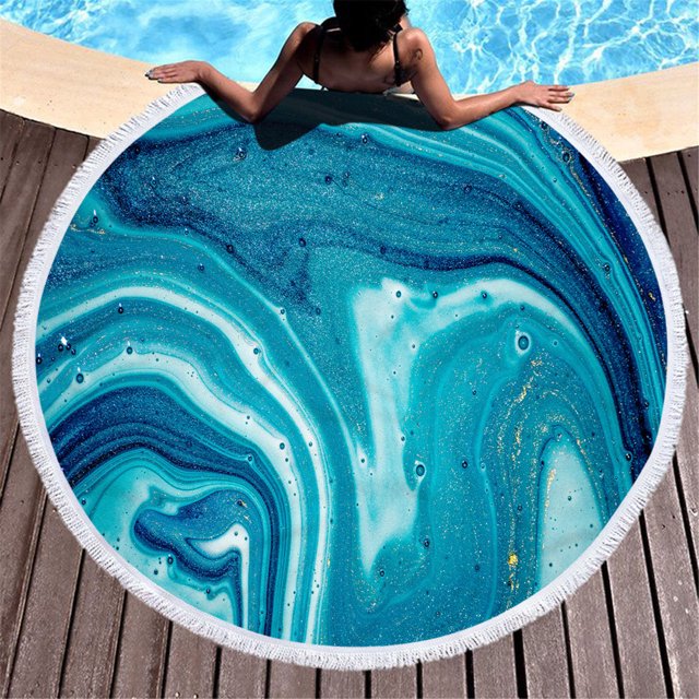 Patrón redondo playa piscina hogar ducha toalla manta Yoga Mat Wmkox8yii HFSH4764