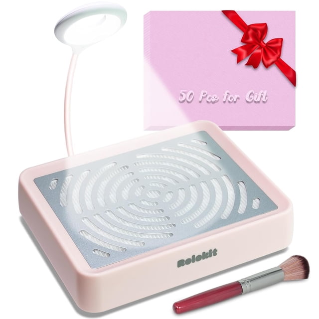 Colector de polvo para uñas Rolokit con lámpara y filtro de 50 piezas
