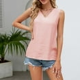 thumbnail image 6 of Njoeus Tank Tops for Women Summer Cotton Linen T Shirts Basic V-Neck Sleeveless Tunic Casual Comfy Camisole Tops Loose Tanks S-XXL, 6 of 7