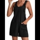 thumbnail image 2 of Cortos de Verano A para Mujer, Casuales Sin Mangas con Bolsillos Negro L, 2 of 8